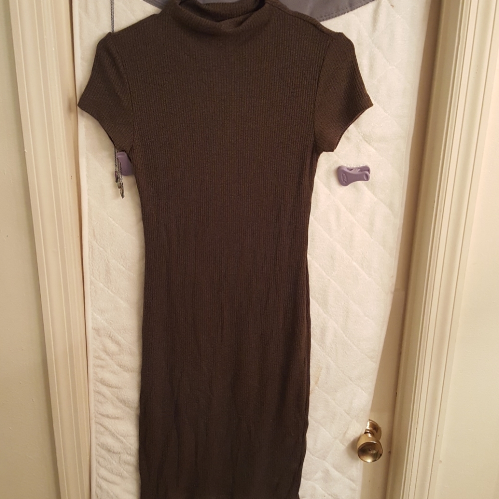 High neck body-con dress